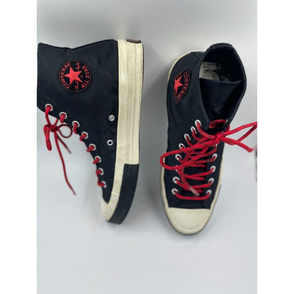 Converse Chuck 70 High Trek Tech Black Enamel Red Canvas Sneakers - M10 / W 12
